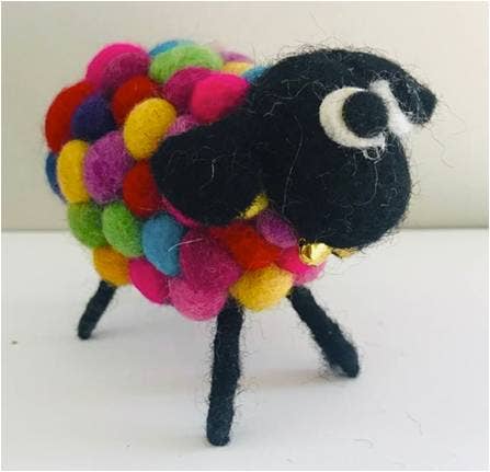 White or Rainbow felted Sheep
